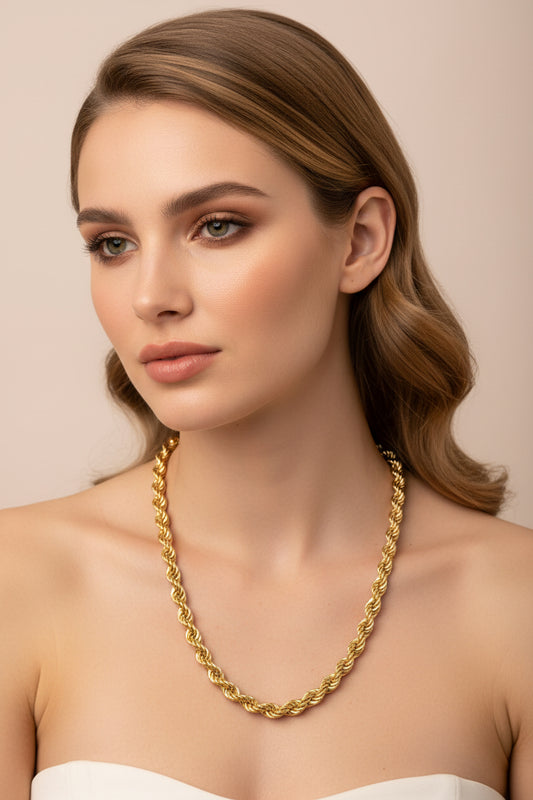 Monet Vintage Chain Necklace Gold Tone 22”