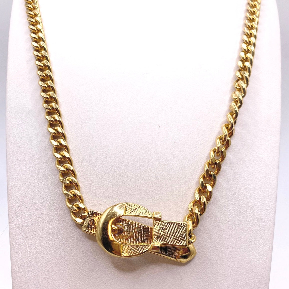 Vintage Necklace Belt Clasp Retro Long Chain 28”