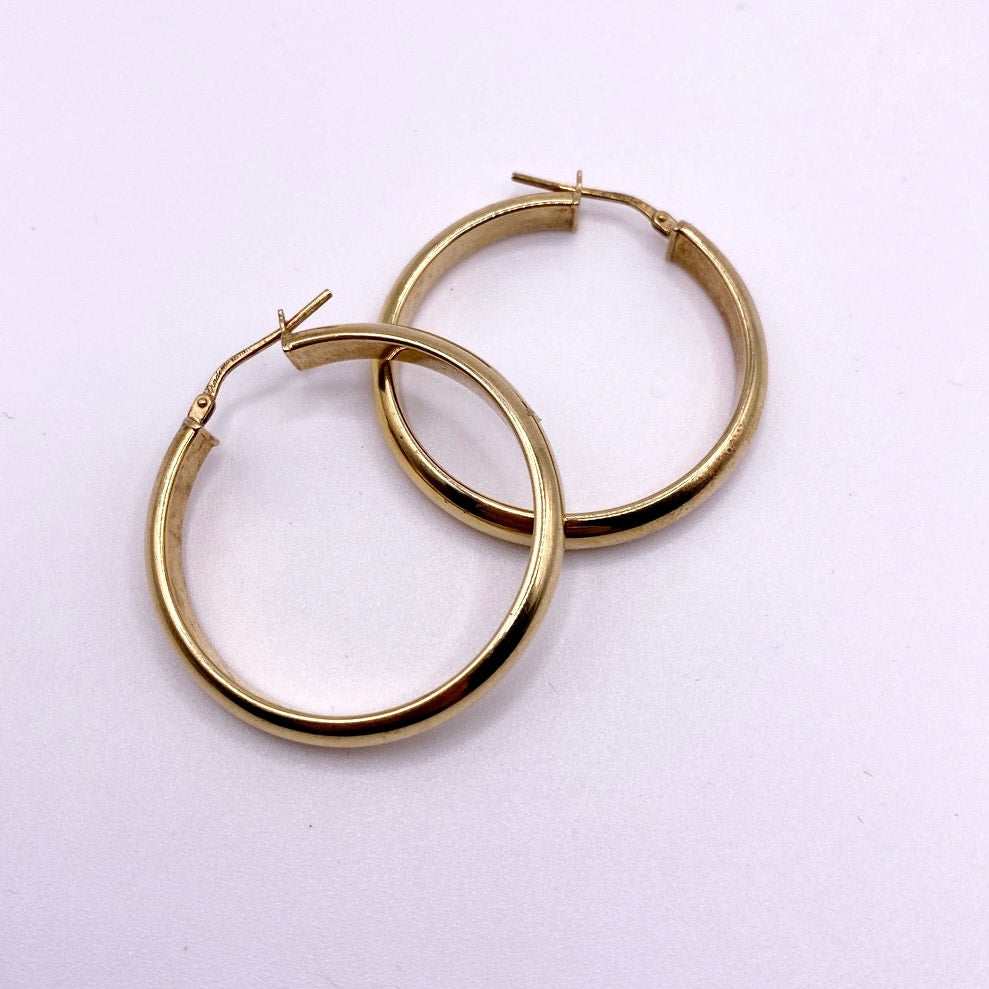 Diadema Italy 925 Sterling Silver Earrings Hoops 1.4”