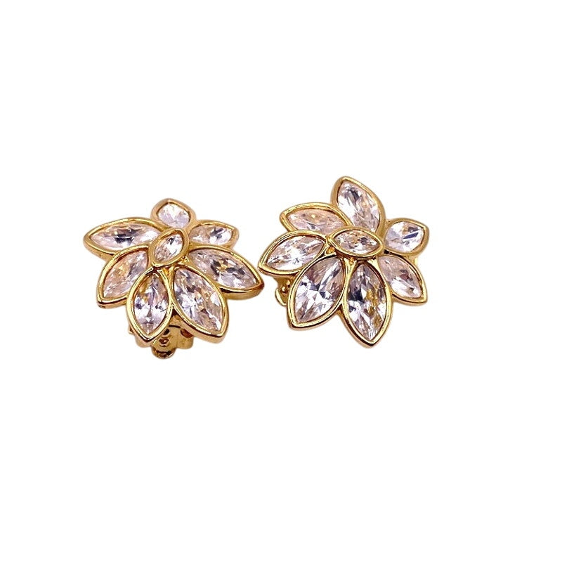 Swarovski VTG Flower ClipOn Earrings