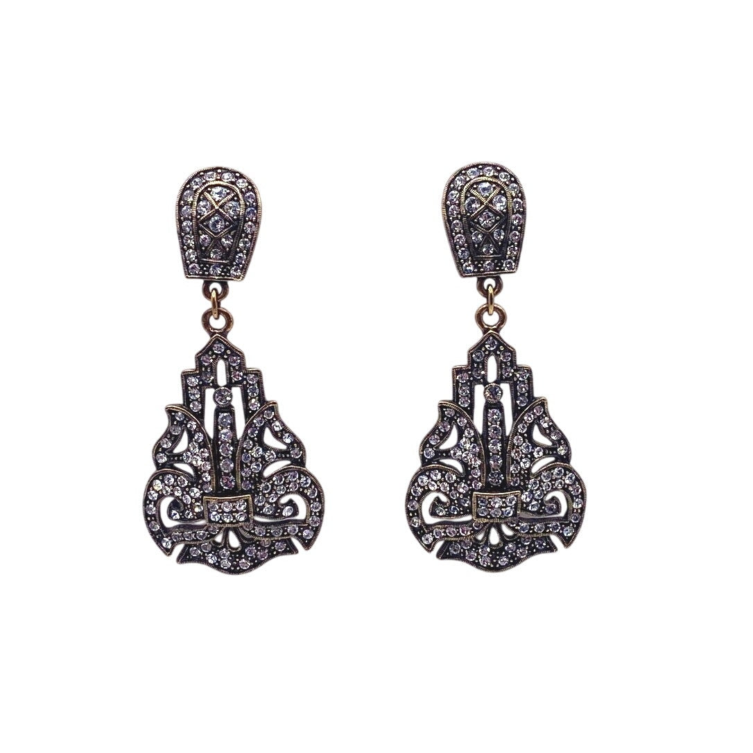 Heidi Daus Crystals Drop Clip On Earrings