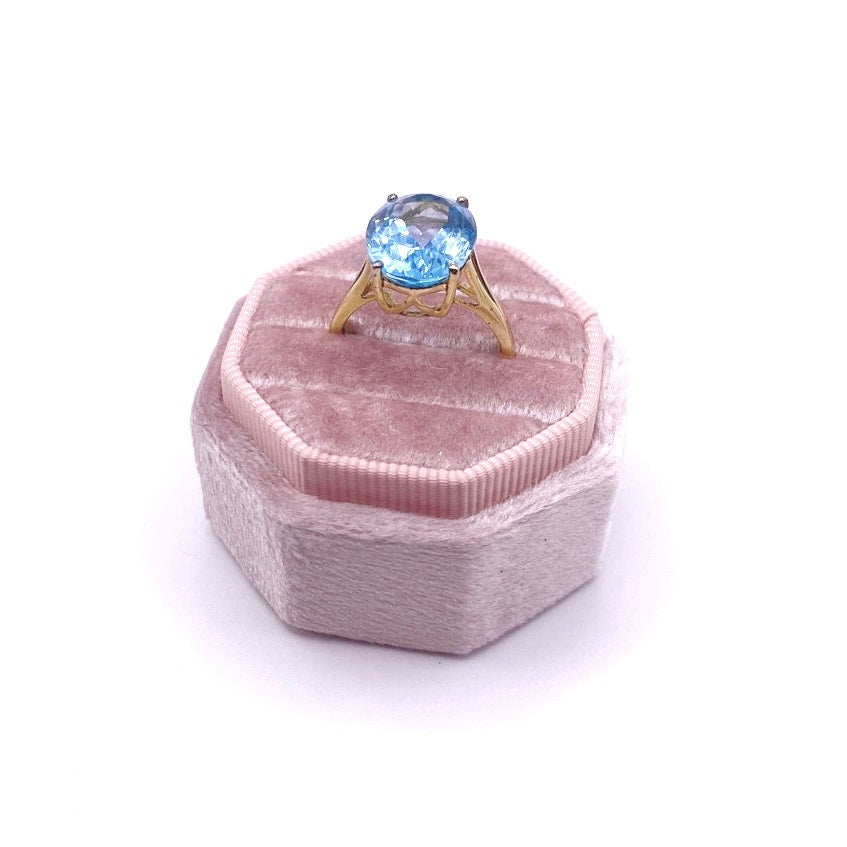 Cocktail Ring Gold Vermeil Sterling Silver With Topaz Size 8.5