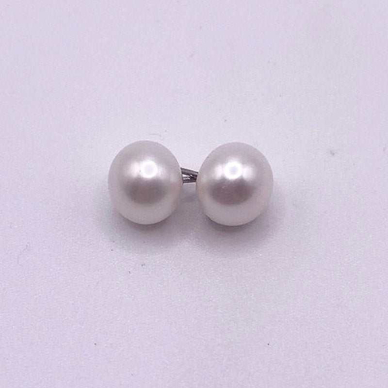 Helzberg Diamonds Earrings HDS 925 Silver and Pearls Buttons