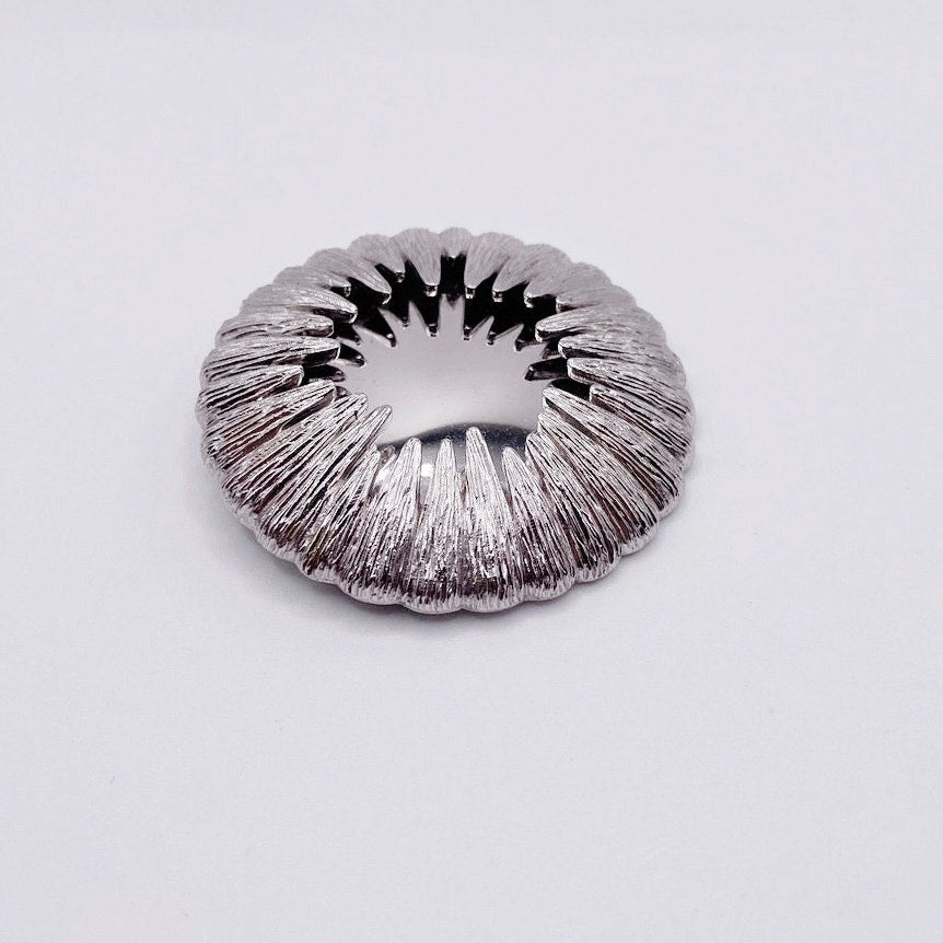 Monet Signed Large Mirrored Starburst Sun Celestial Brooch