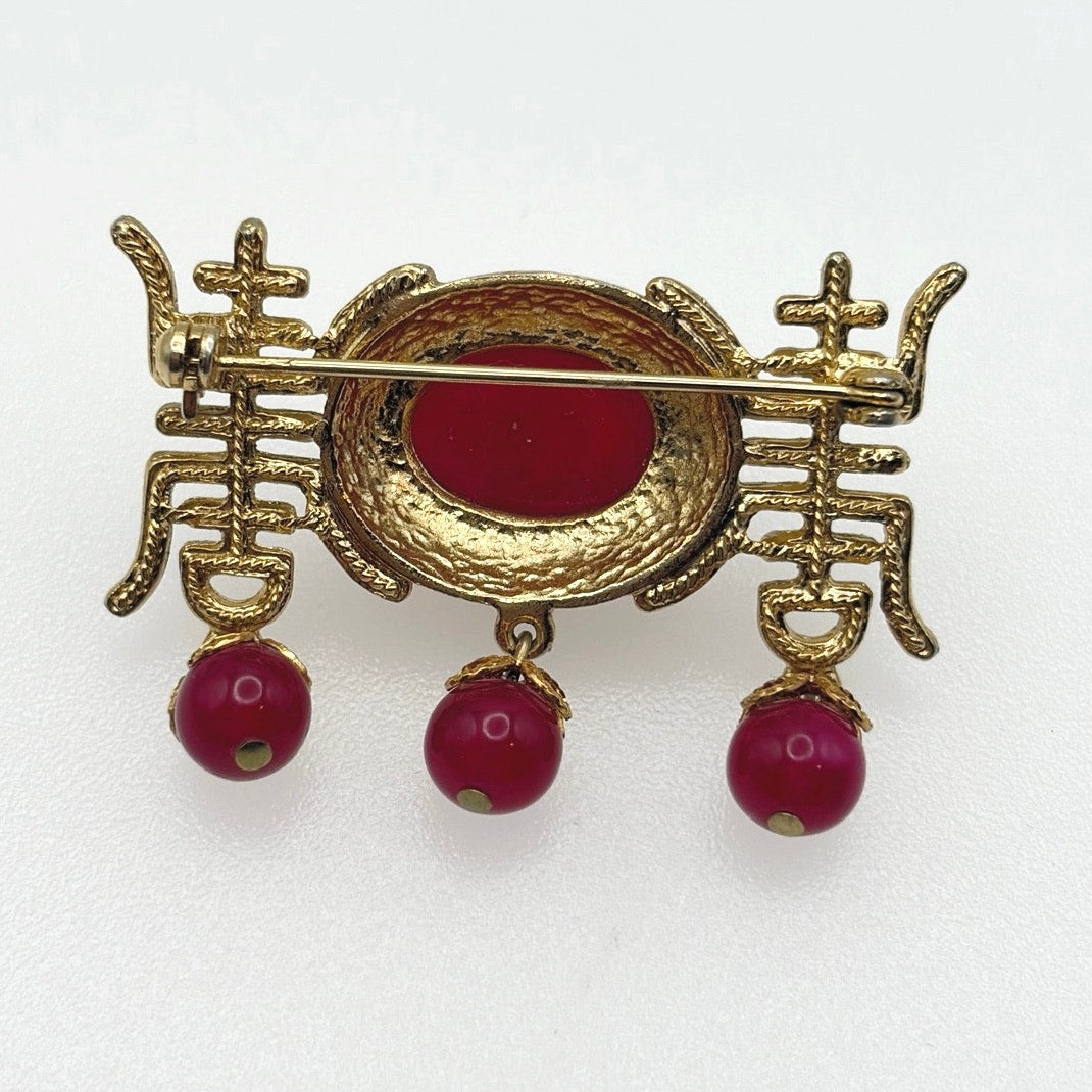 Vintage Neon Pink Lucite Bar Brooch