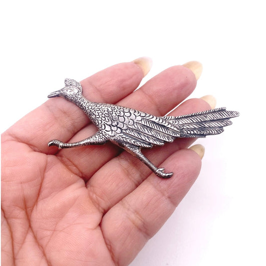 Vintage Sterling Silver Road Runner Brooch