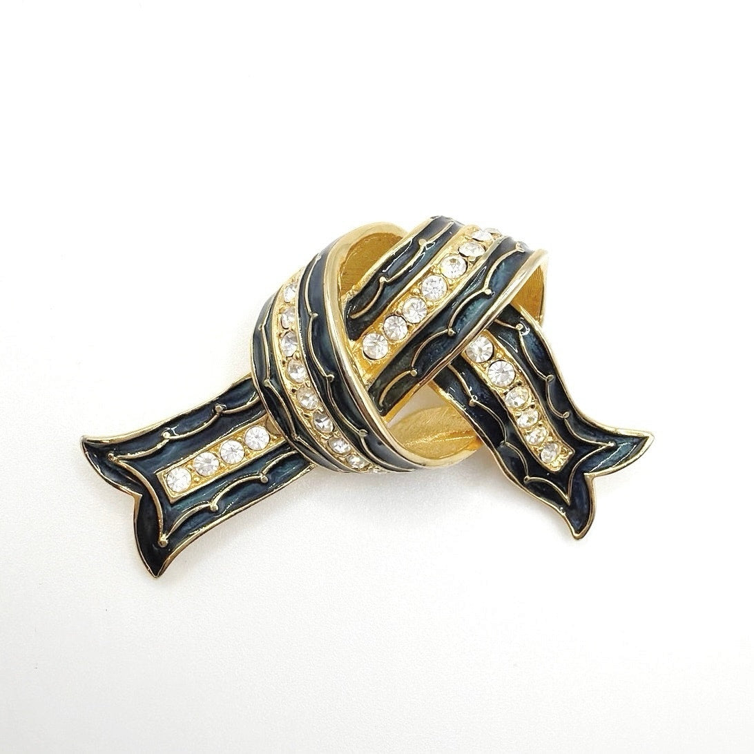 Joan Rivers Vintage Enamel Knott Brooch