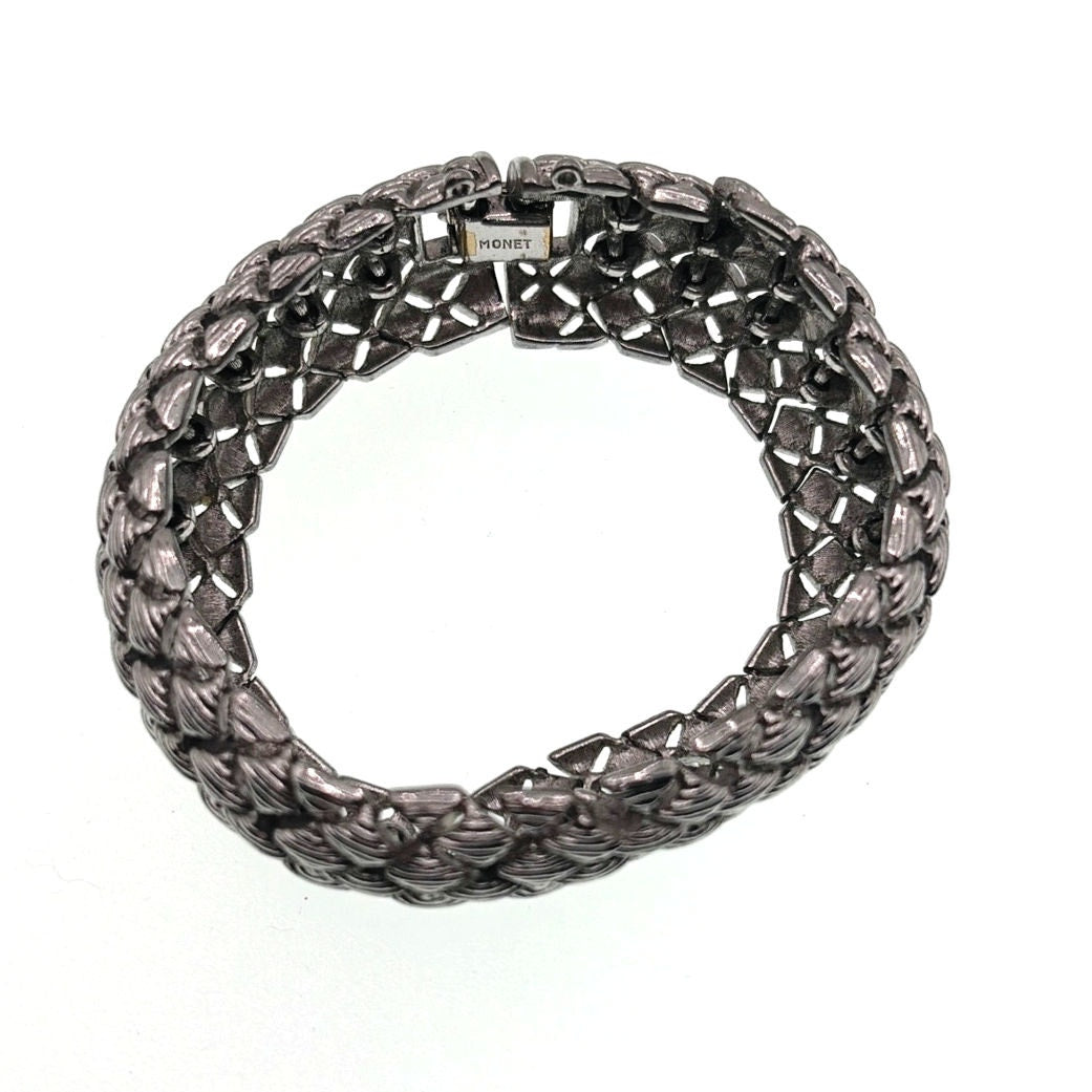 Monet Vintage Bracelet Silver Tone 8”