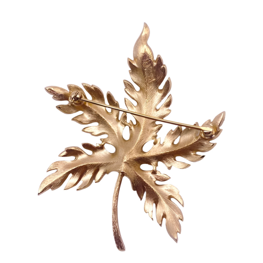Crown Trifari Leaf Brooch