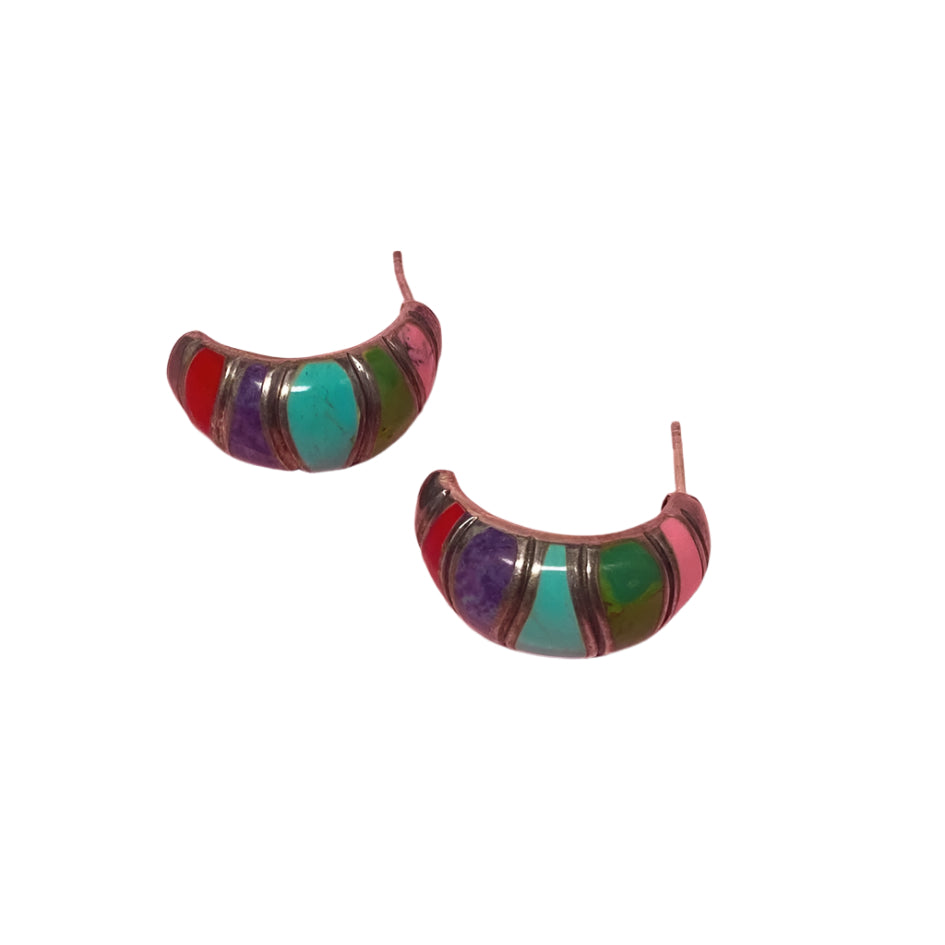 St Silver and Gemstones Half Hoop