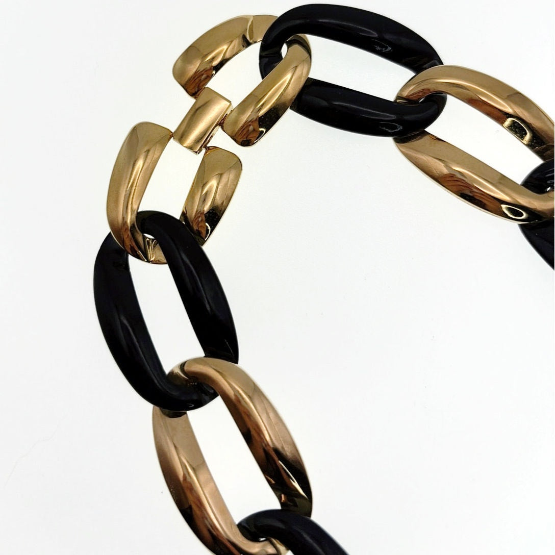 Napier Vintage Black and Gold Necklace 16”