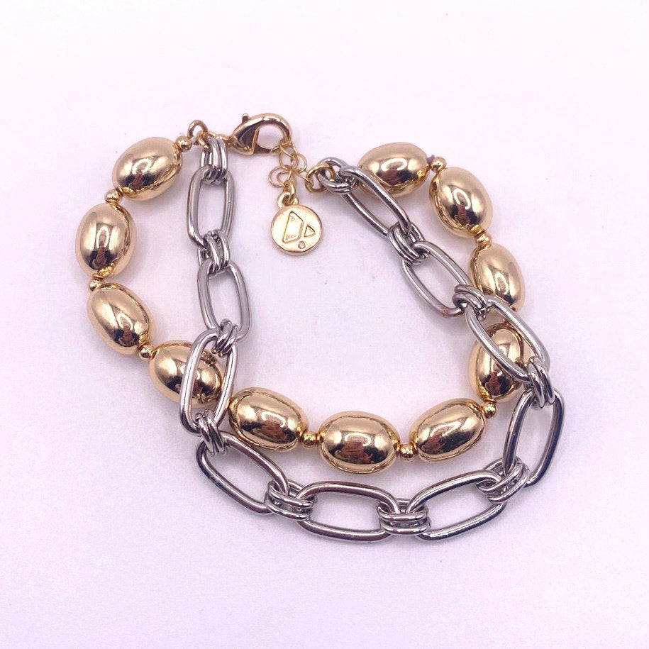 Liz Claiborne Two Tone Bracelet 7”