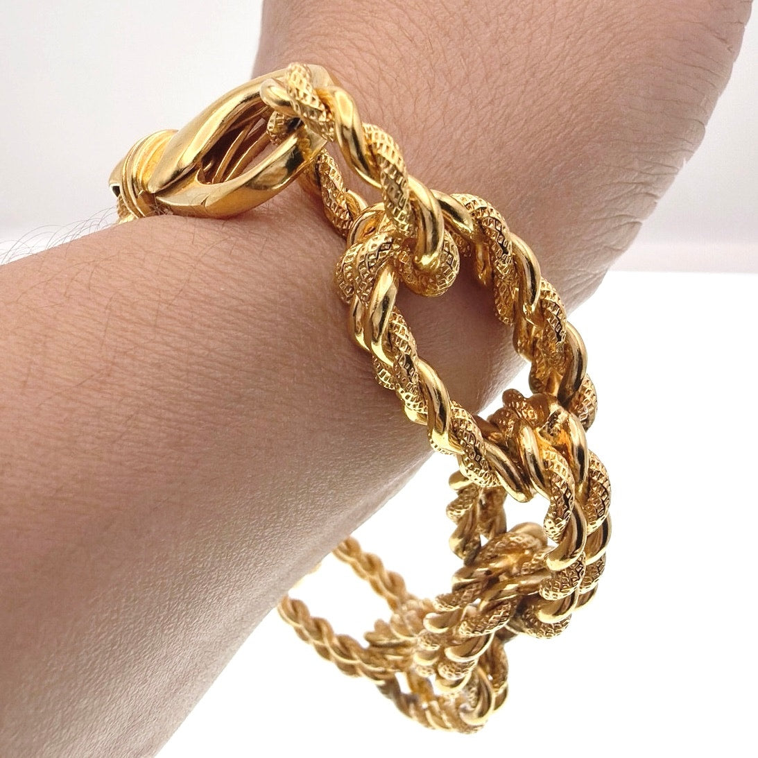 Milor Bronze Italy Chunky Links Bracelet Size 8