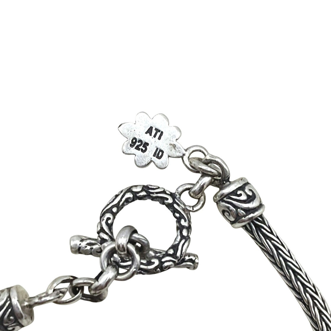 Sterling Silver ATI Annika Witt Vintage Bracelet With Toggle Closure 7"