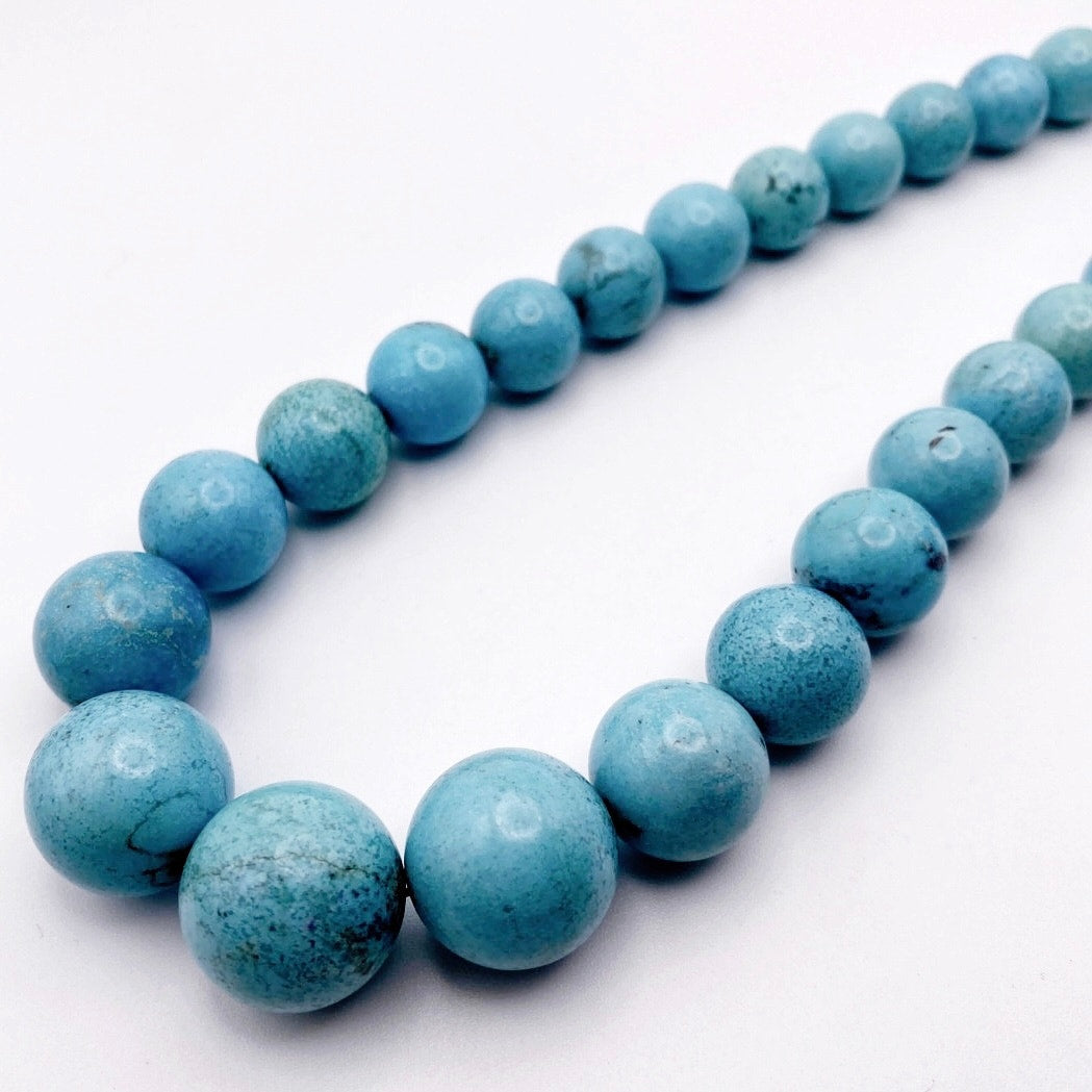 Sleeping Beauty Turquoise XL Vintage Necklace 26” Sterling Silver Closure