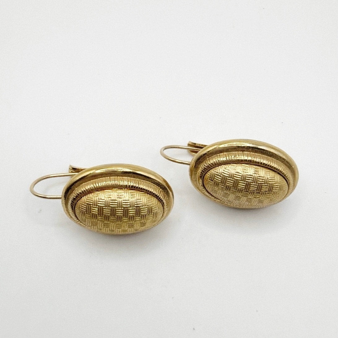 Monet Vintage Gold Tone Clip On Earrings