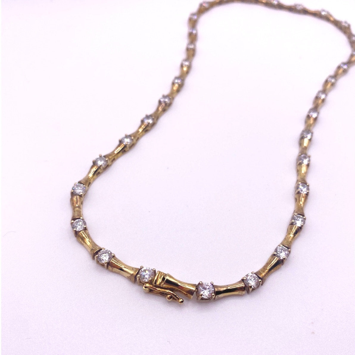 Sterling Silver Tennis Necklace 18k GP /CubicZ