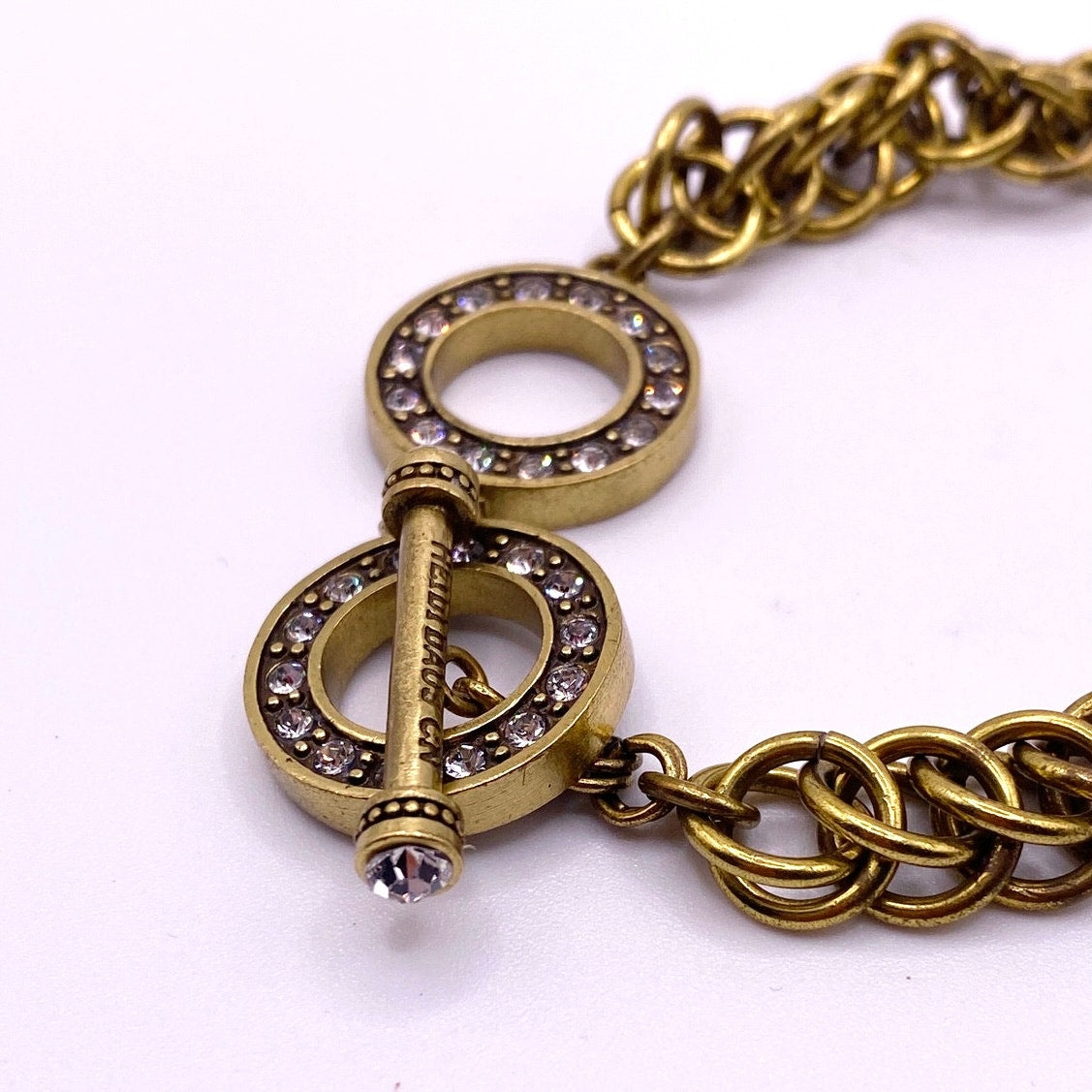 Heidi Daus Pearl Charm Bracelet Toggle Closure