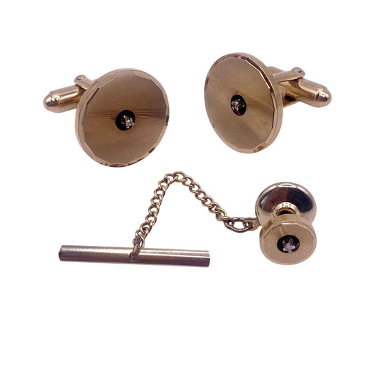 Anson Vintage Karatclad Cufflinks and Tie Tack