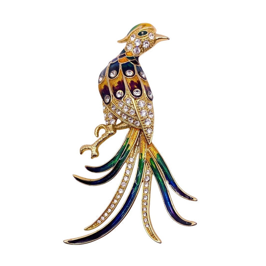 Vintage Enamel Bird Brooch