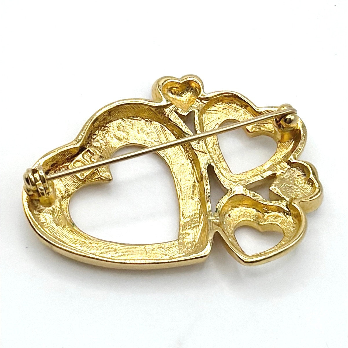 Vintage Heart Shaped Brooch with Rhinestones