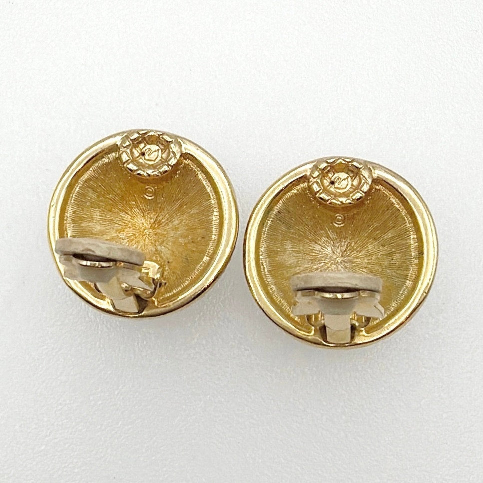 Swarovski Signed Vintage Clip On Earrings Pave Crystals