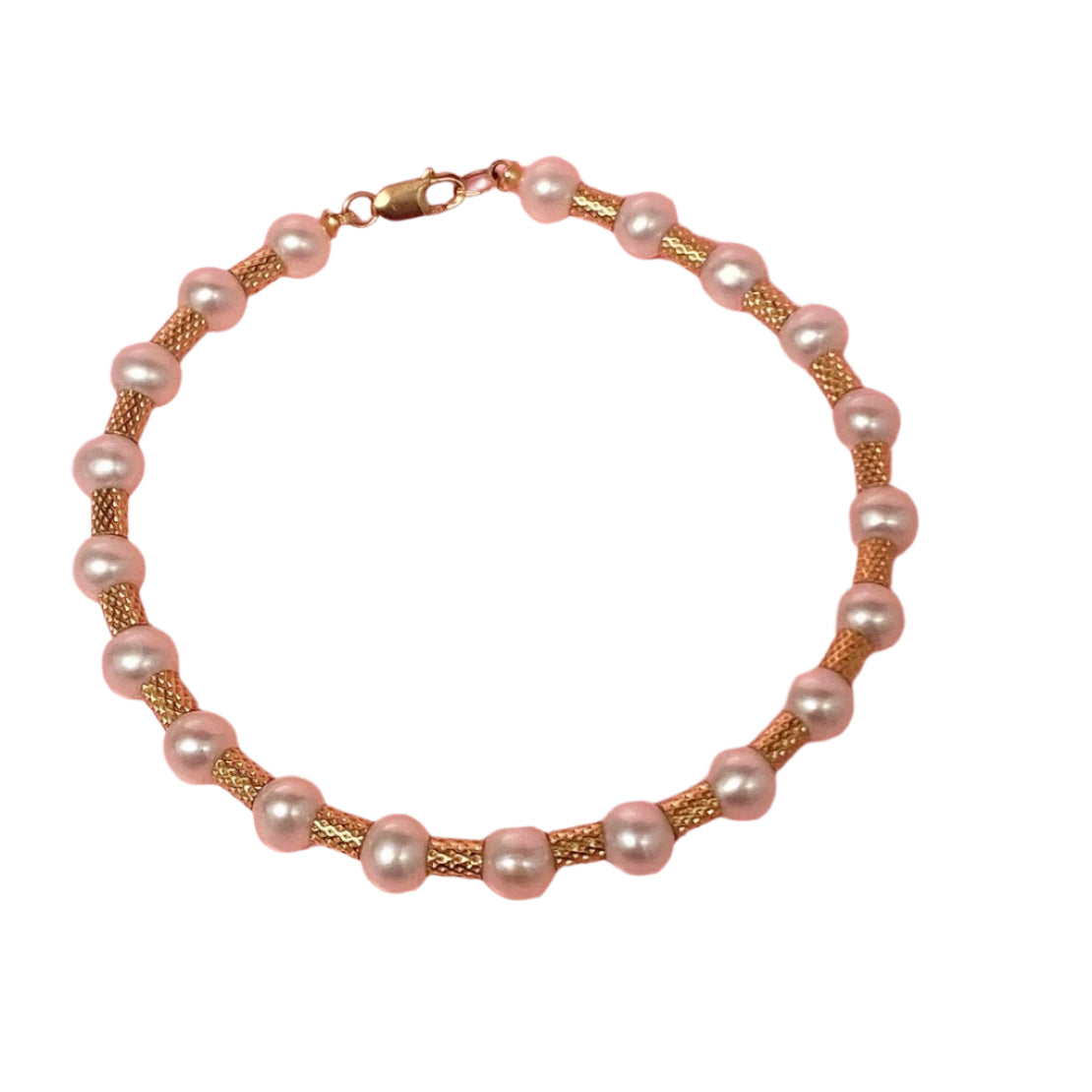 Vintage 14k Gold and Pearl Bracelet 7"