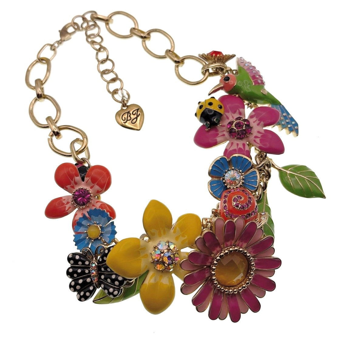 Betsey Johnson Vintage Flower Garden Statement Necklace