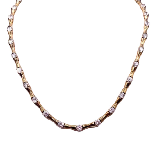 Sterling Silver Tennis Necklace 18k GP /CubicZ