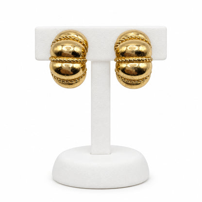 Christian Dior Croissant Design Clip On Earrings
