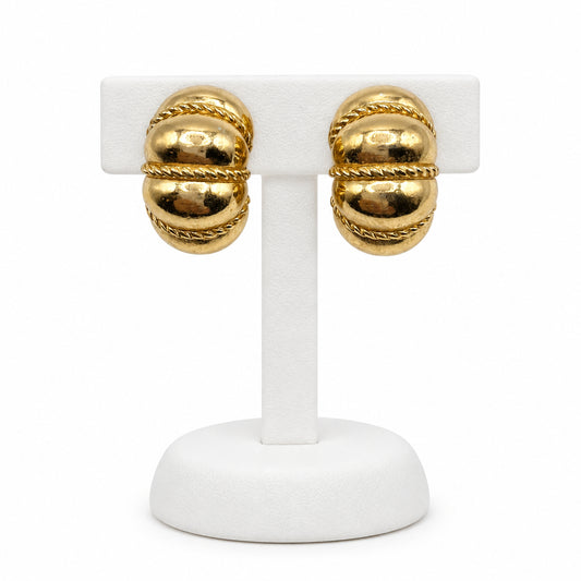 Christian Dior Croissant Design Clip On Earrings