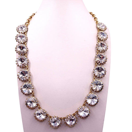 J Crew Necklace Ravioli Rhinestones Stones