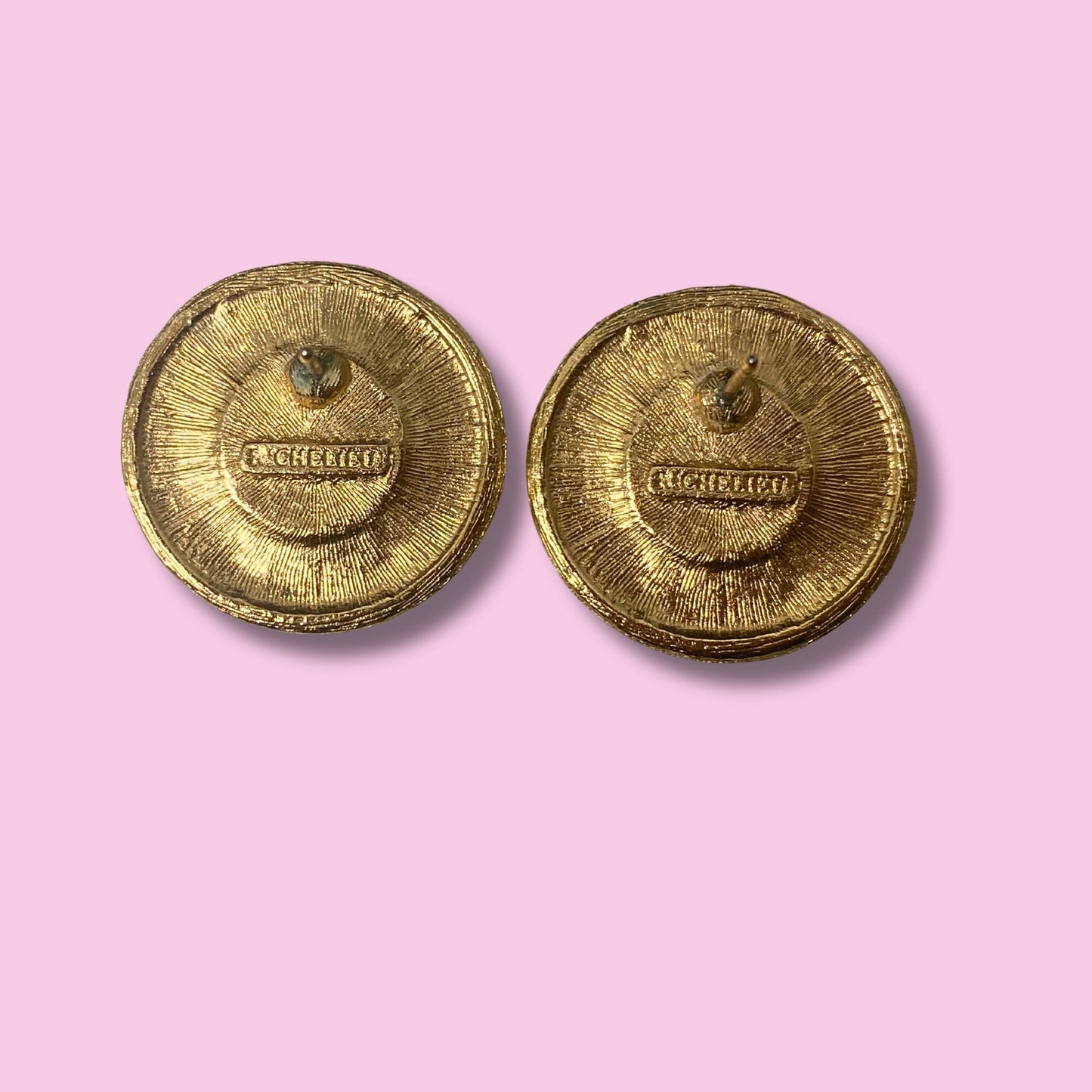 Richelieu Gold Tone faux Pearl Studs Earrings