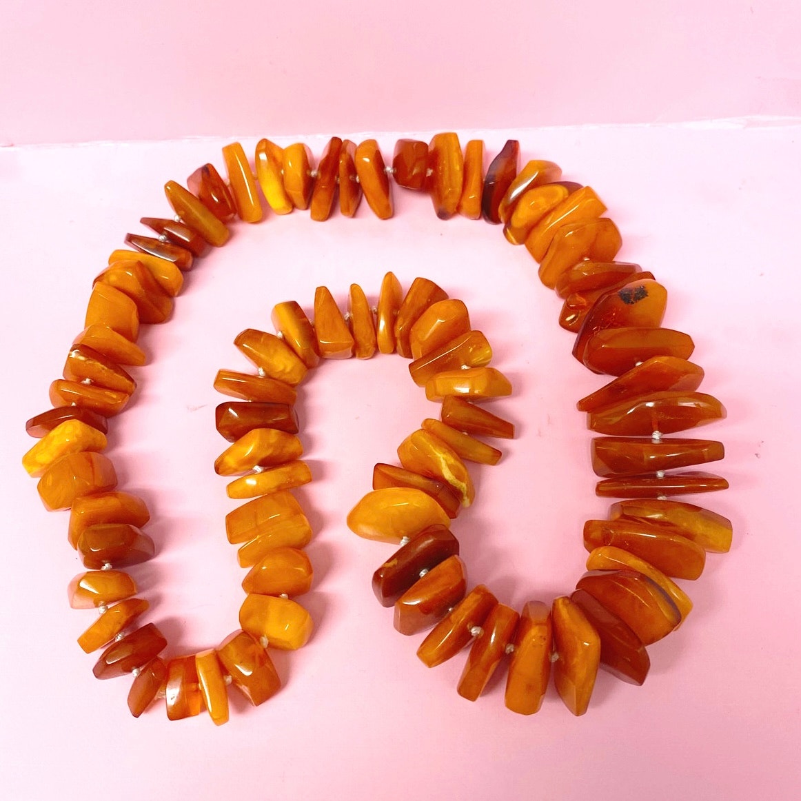 Vtg Baltic Amber Butterscotch Necklace 24"