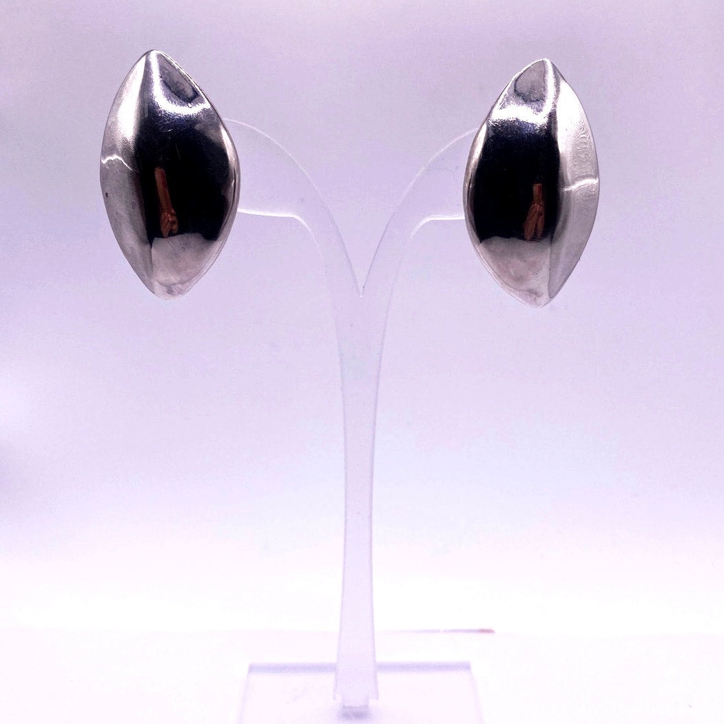 St Silver Israel Pierced Clip Earrings
