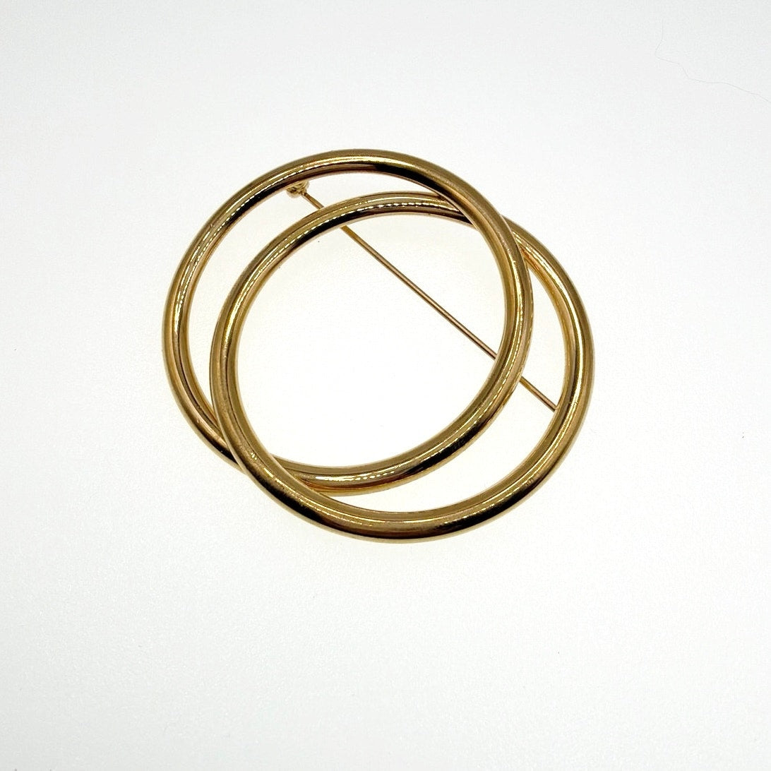 Monet Vintage Double Circle Brooch 2.5”