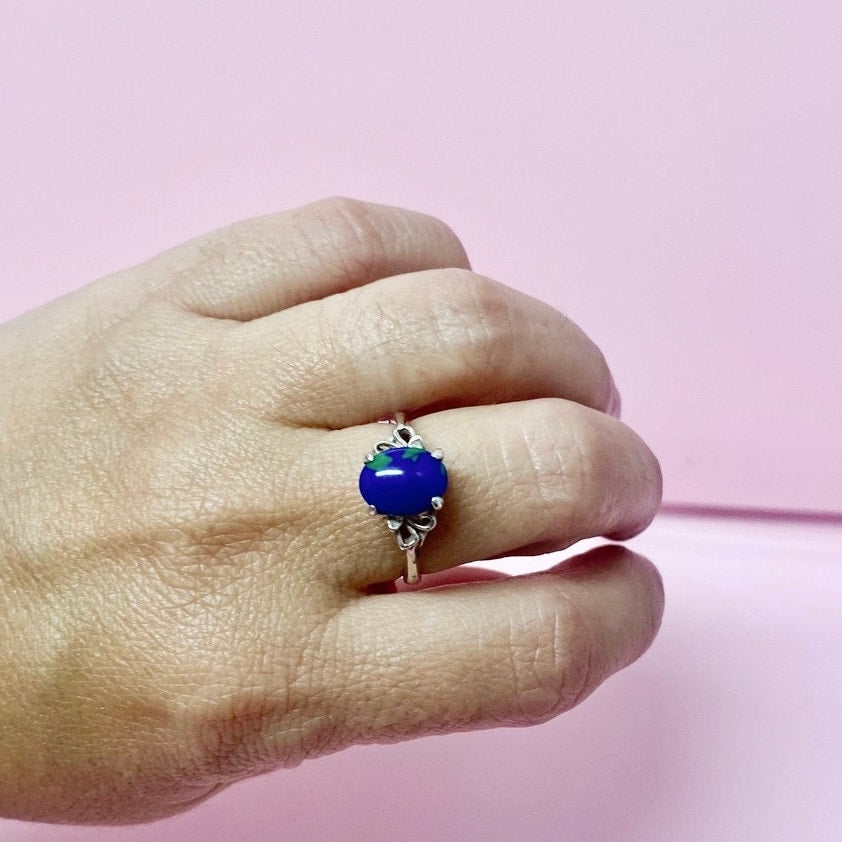 Navajo St Silver and Azurite Malachite Ring