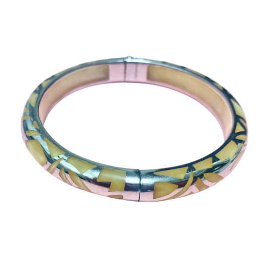 ATI Anika Witt Of Bali St Silver Bracelet with Moon Glow Resin