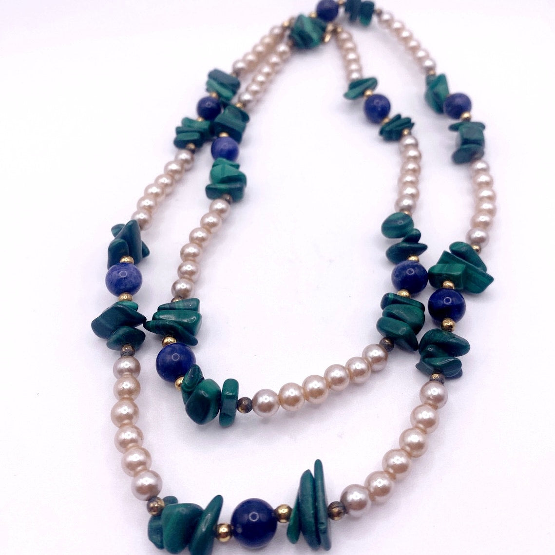 Vintage Dauplaise Faux Pearls and Gemstones 28”
