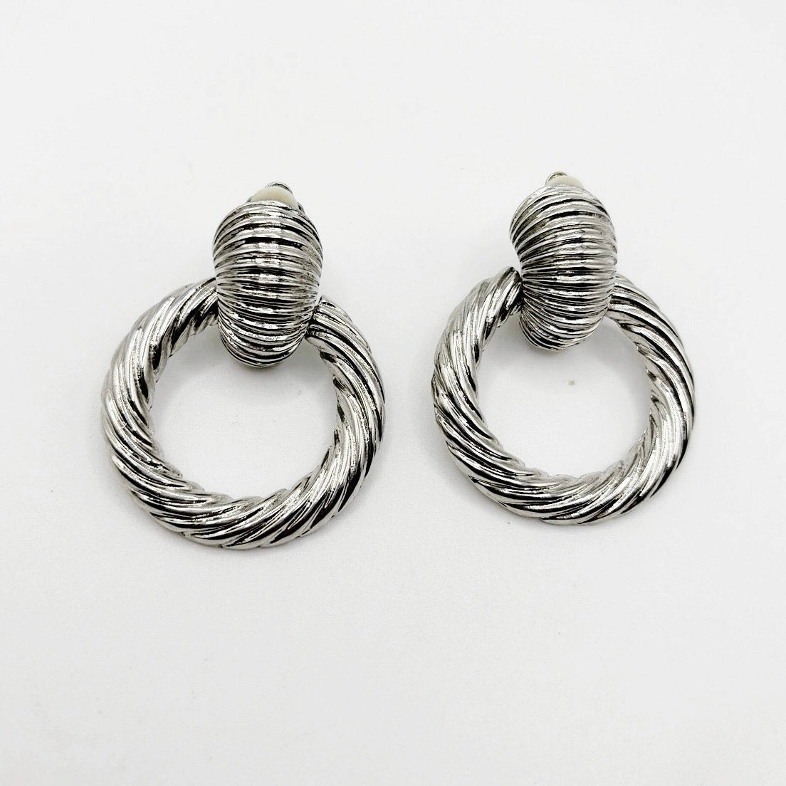 Statement Clip on Vintage Earrings Door Knocker Style 2”