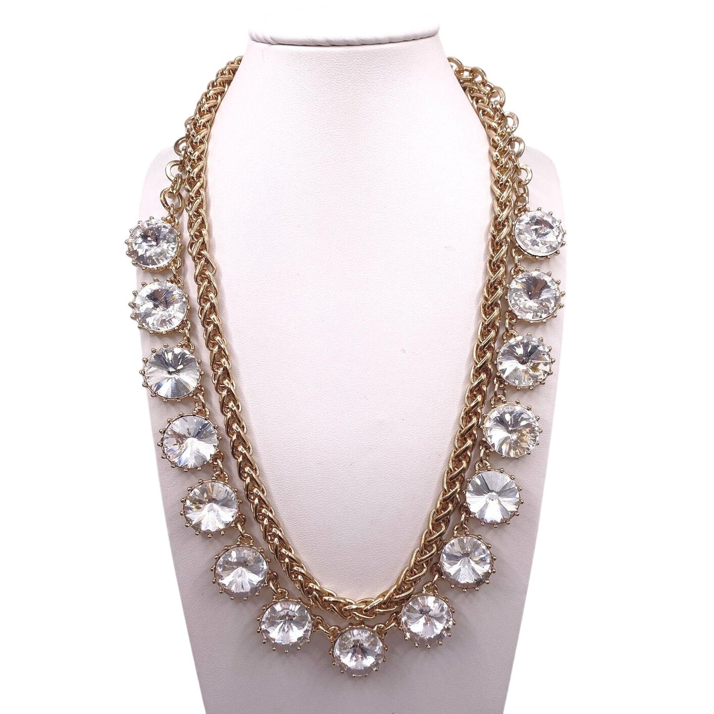 Vintage Ravioli Rhinestones Adjustable Necklace