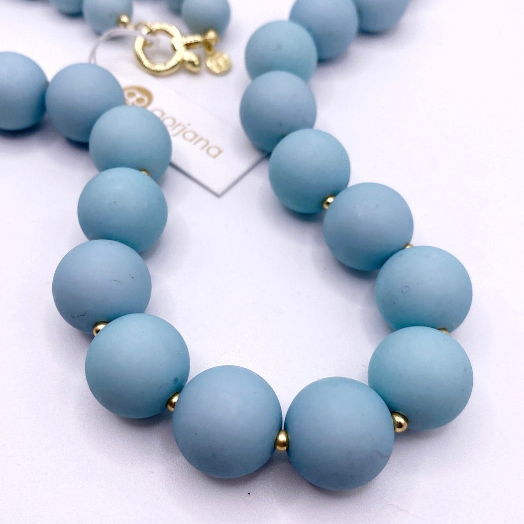 Gorjana Iris Statement Sky Blue Lucite Necklace New with Tag