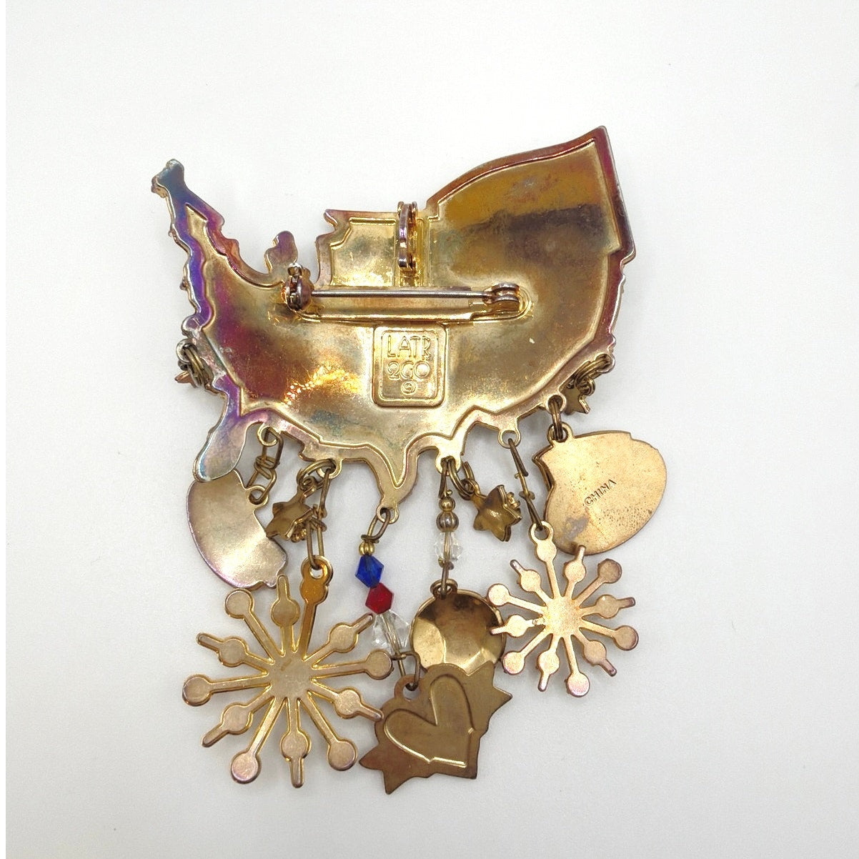 Lunch At The Ritz American Flag Baseball Hot Dog and Mom Vintage Brooch