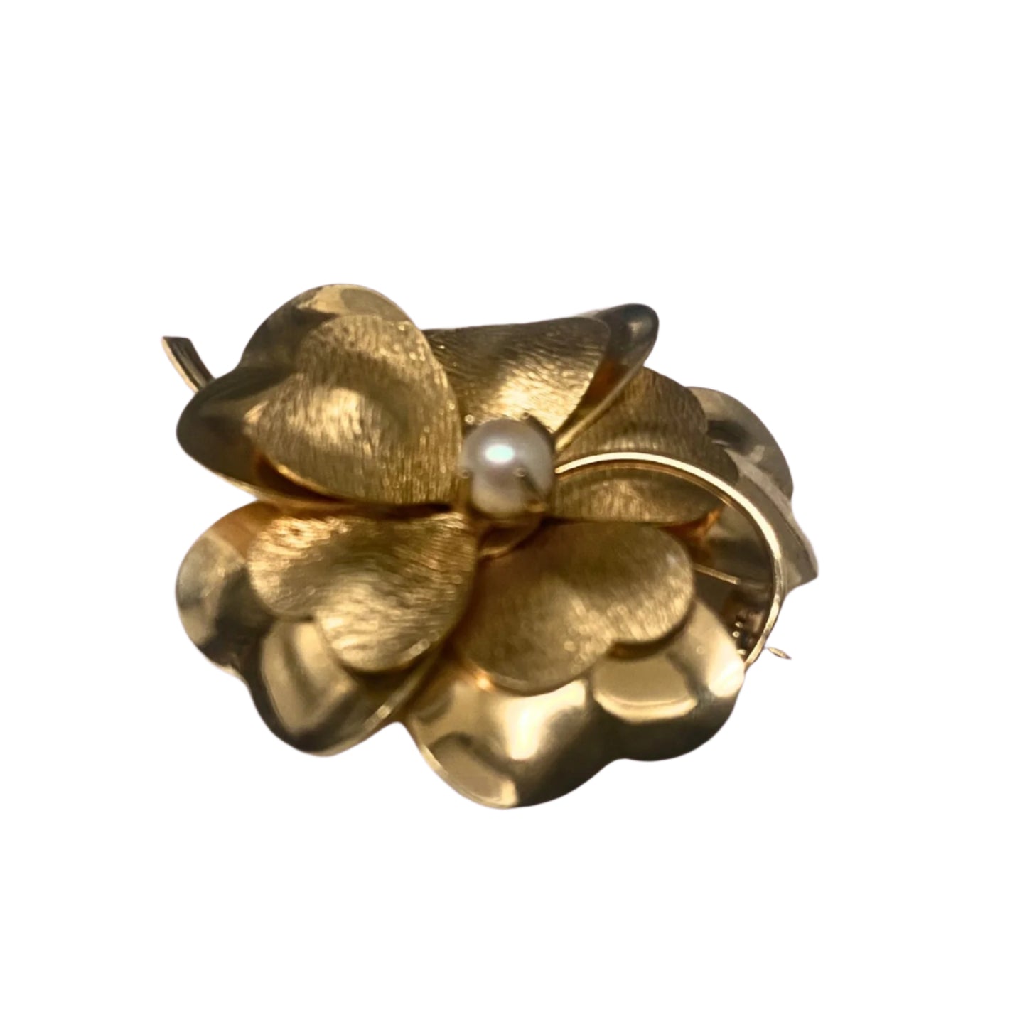 Vintage Arrowhead Brooch 12k Gold Filled Dimentional Flower