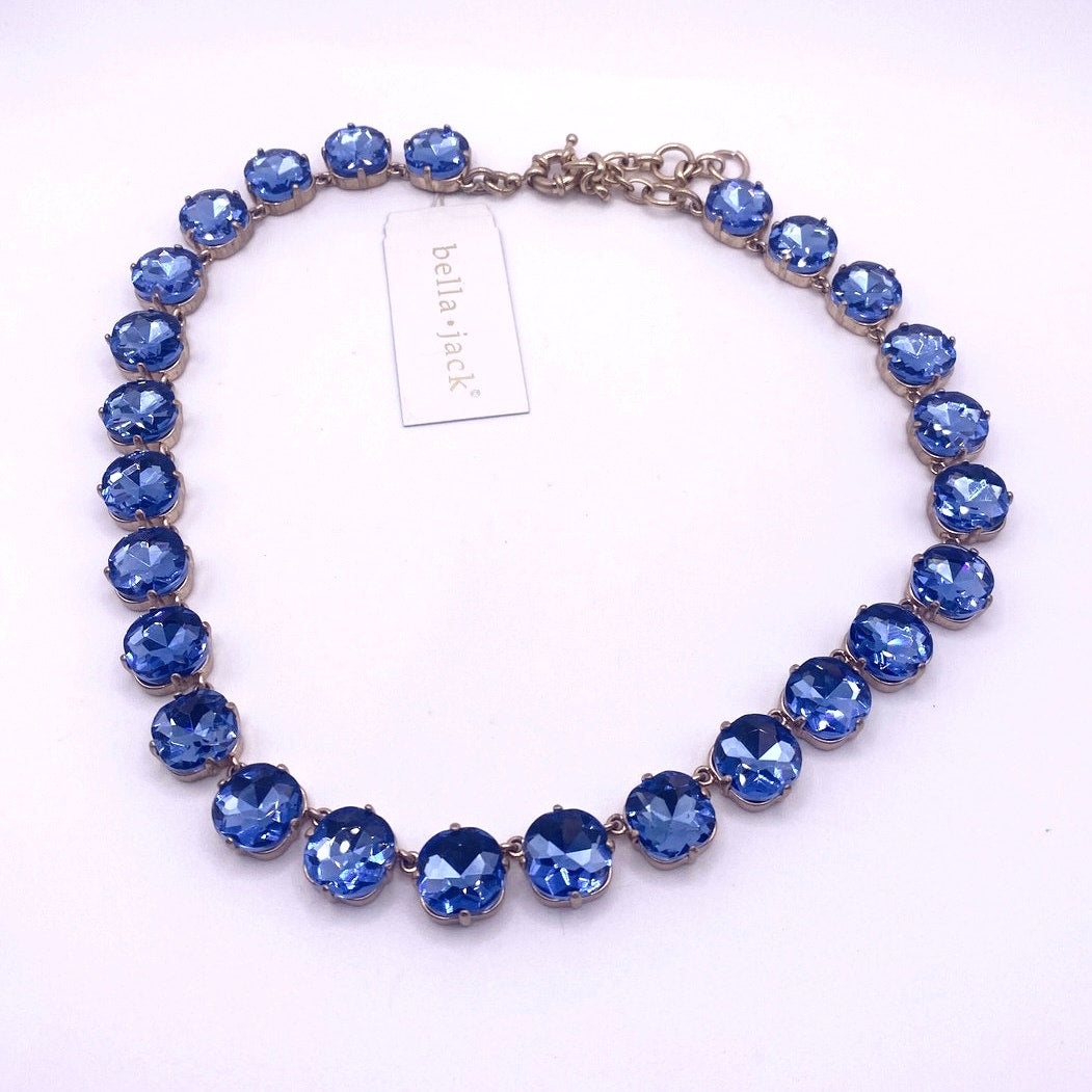 Bella Jack Blue Rhinestones Necklace Beautiful Shine