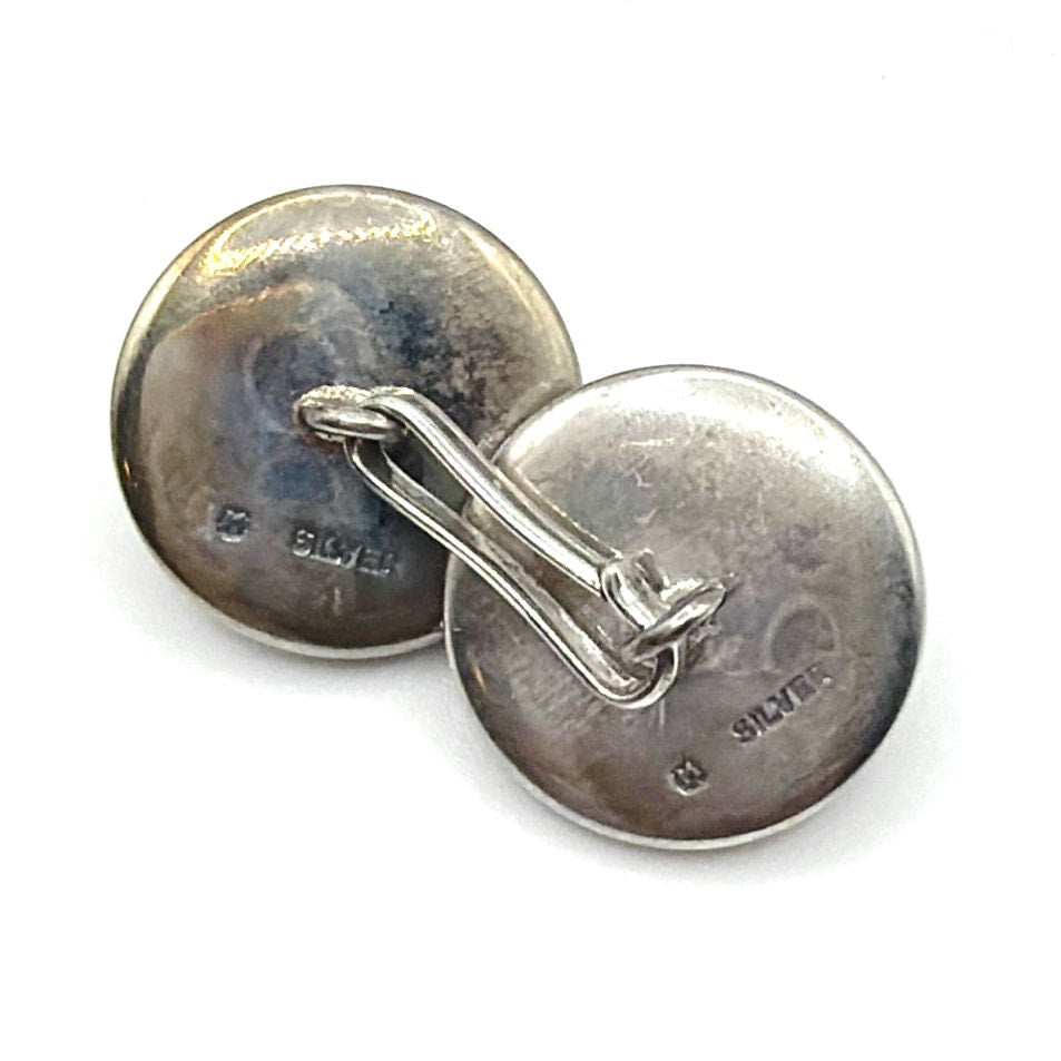Mikimoto Vintage Sterling Silver Cufflinks & Shirt Stud Set Onyx Pearl Art Deco