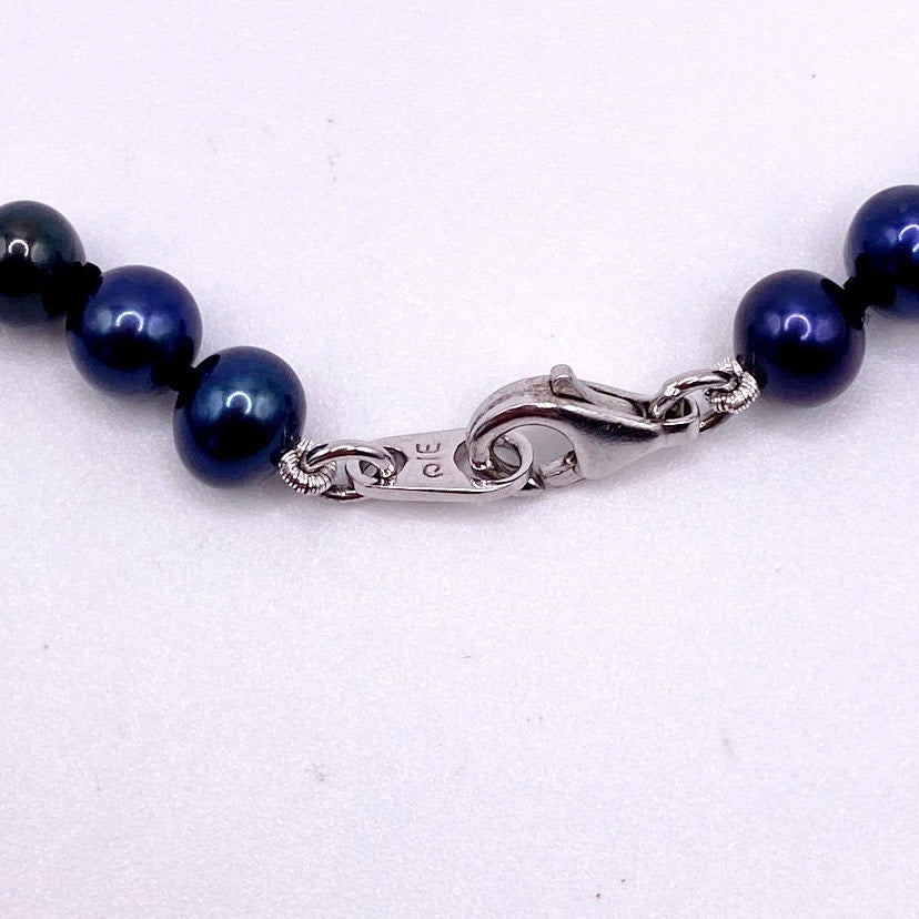 Danbury Mint Midnight Spell Cultured Pearls 925 Silver Set Bracelet and Necklace
