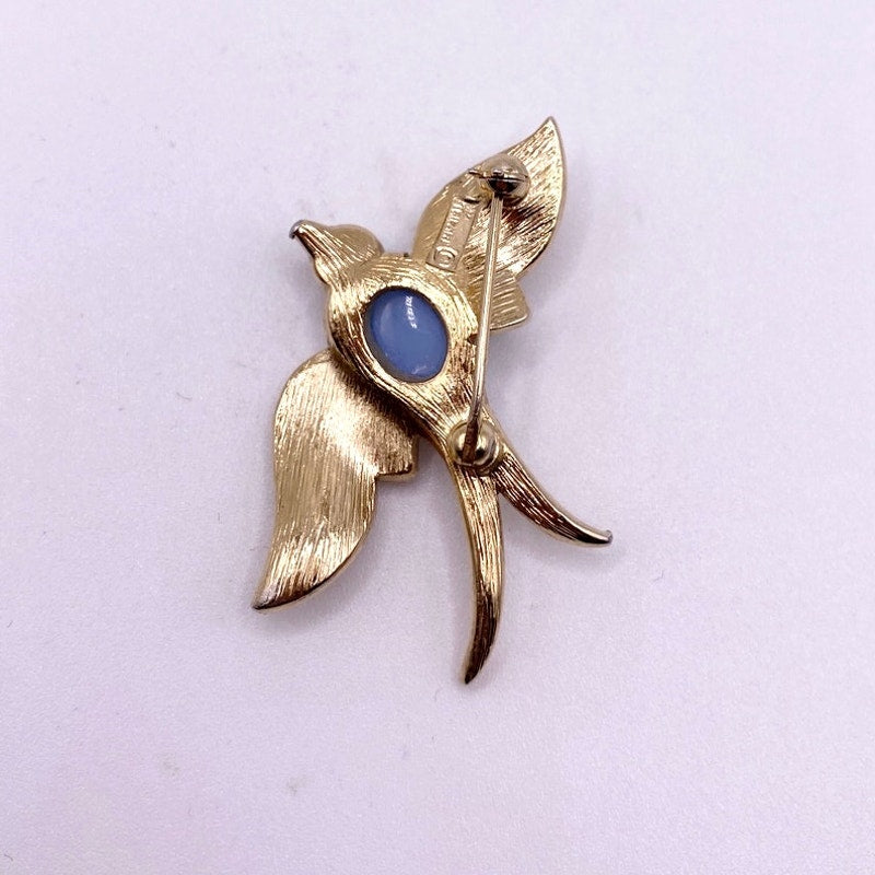 Crown Trifari Jelly Belly Brooch Blue Bird by Alfred Philippe