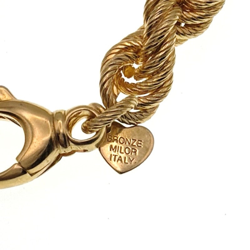 Milor Bronze Italy Chunky Twisted Chain Bracelet Size 7.5