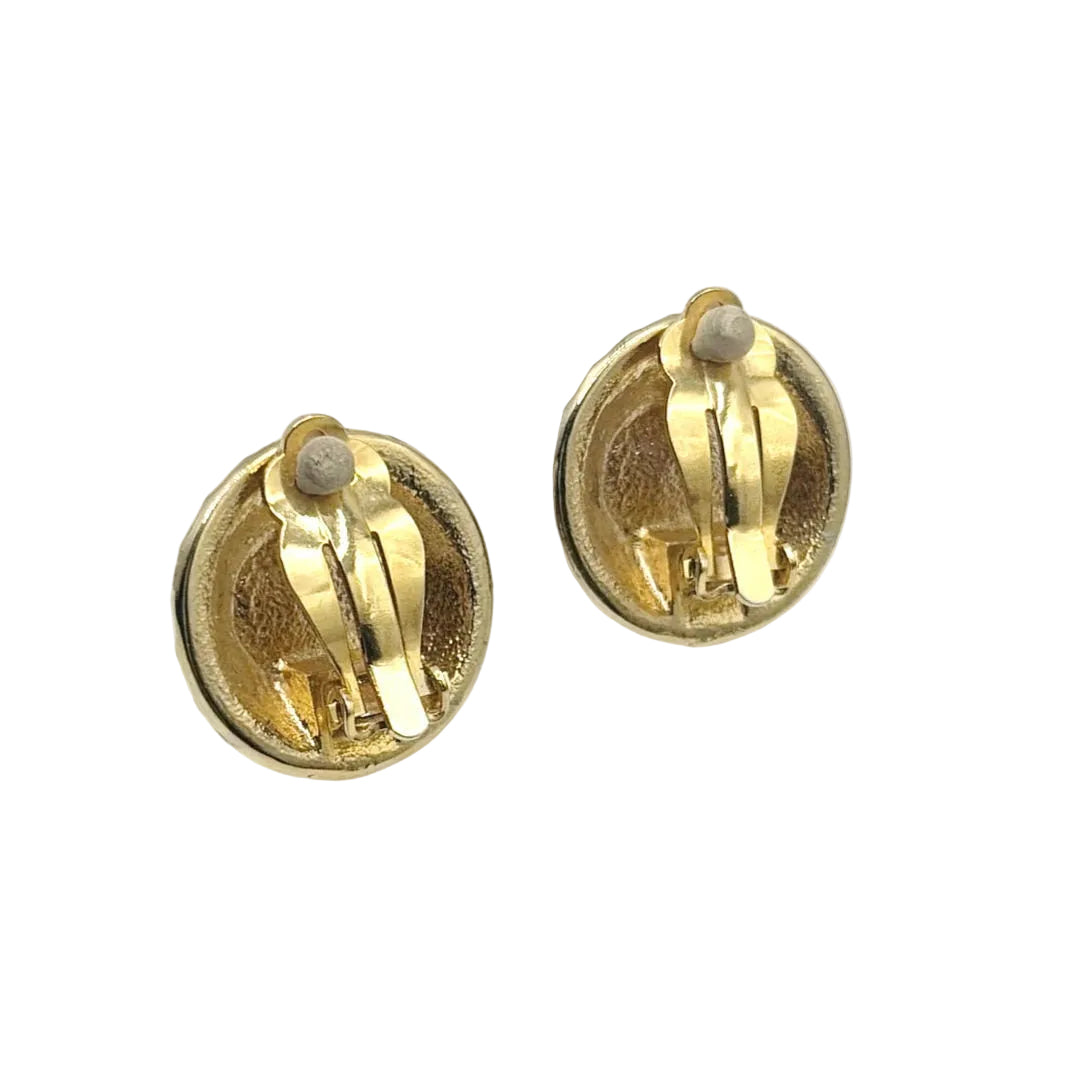 Faux Pearl Vintage Clip On Earrings 1”